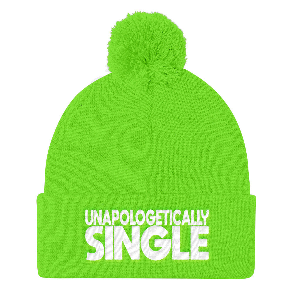 Unapologetically Single Pom Pom Knit Cap