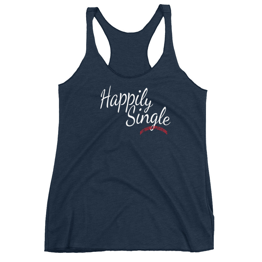 Happily Single Women's Racerback Tank