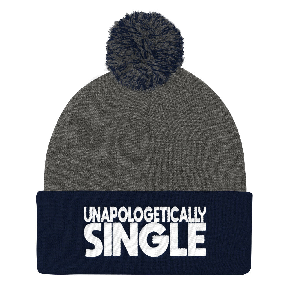 Unapologetically Single Pom Pom Knit Cap