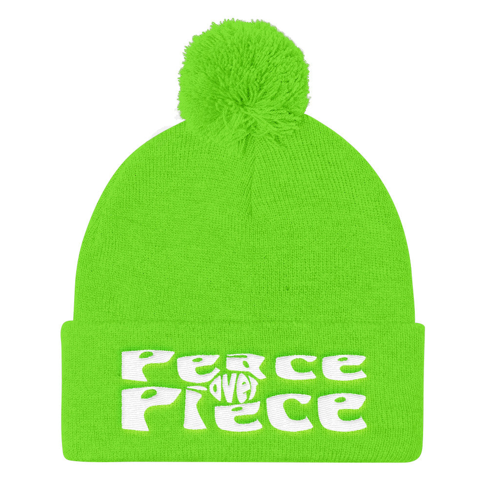 Peace Over Piece Pom Pom Knit Cap