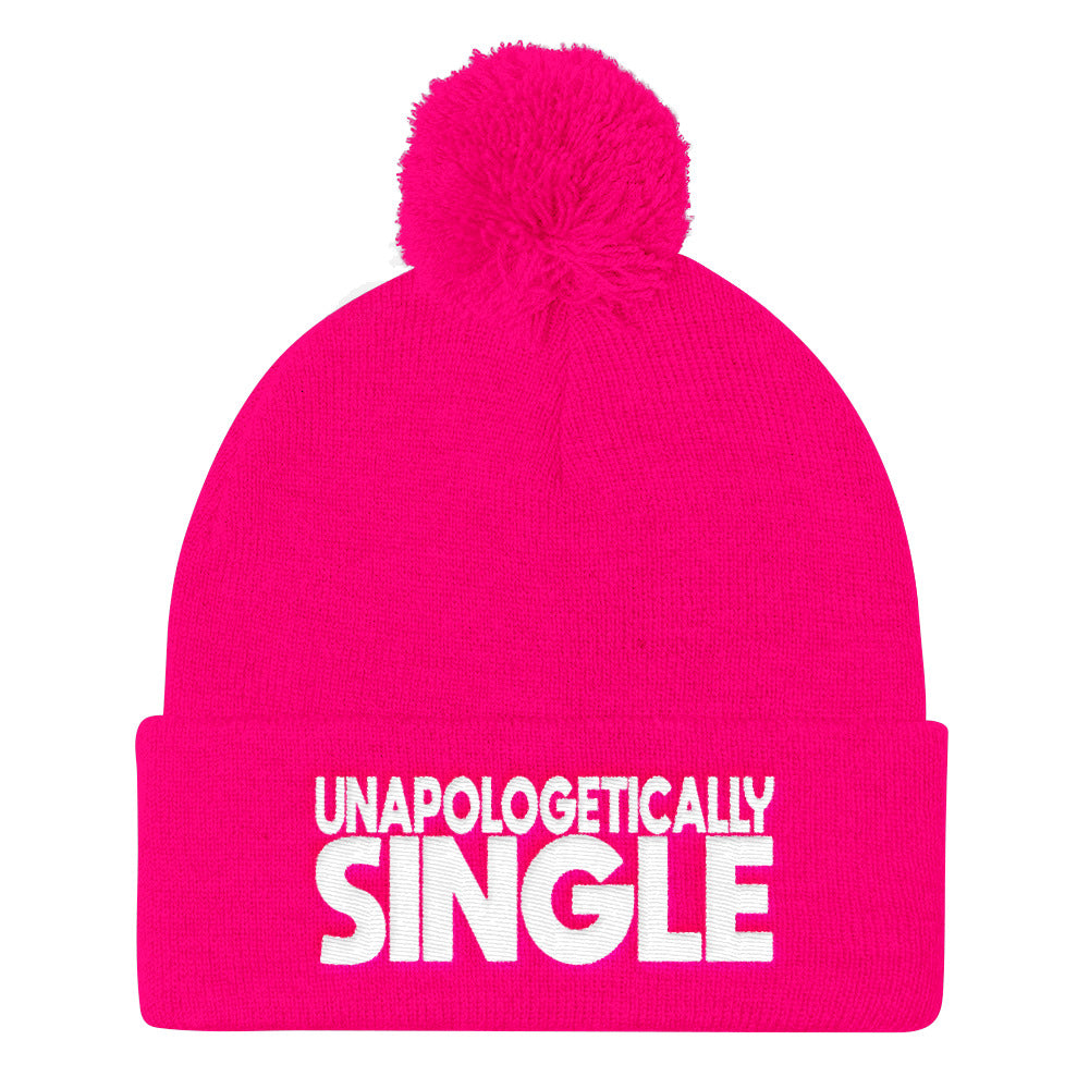 Unapologetically Single Pom Pom Knit Cap