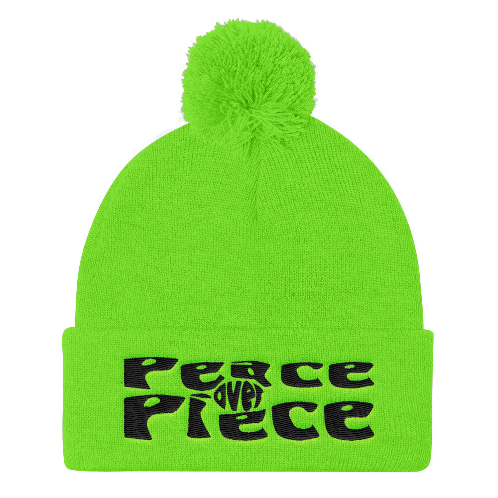 Peace Over Piece Pom Pom Knit Cap