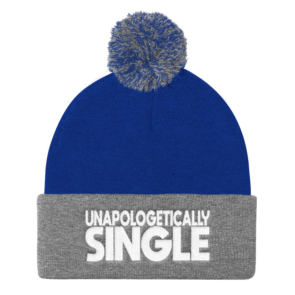 Unapologetically Single Pom Pom Knit Cap