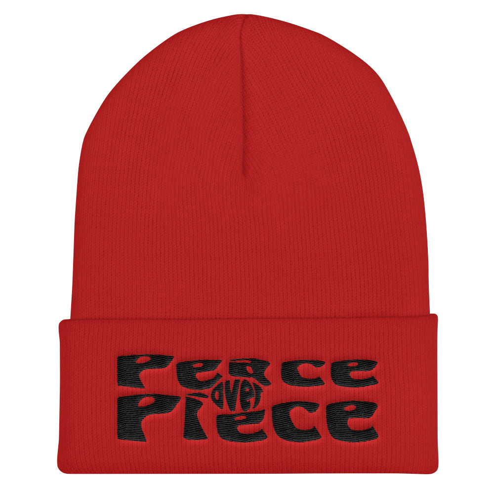 Peace Over Piece Cuffed Beanie