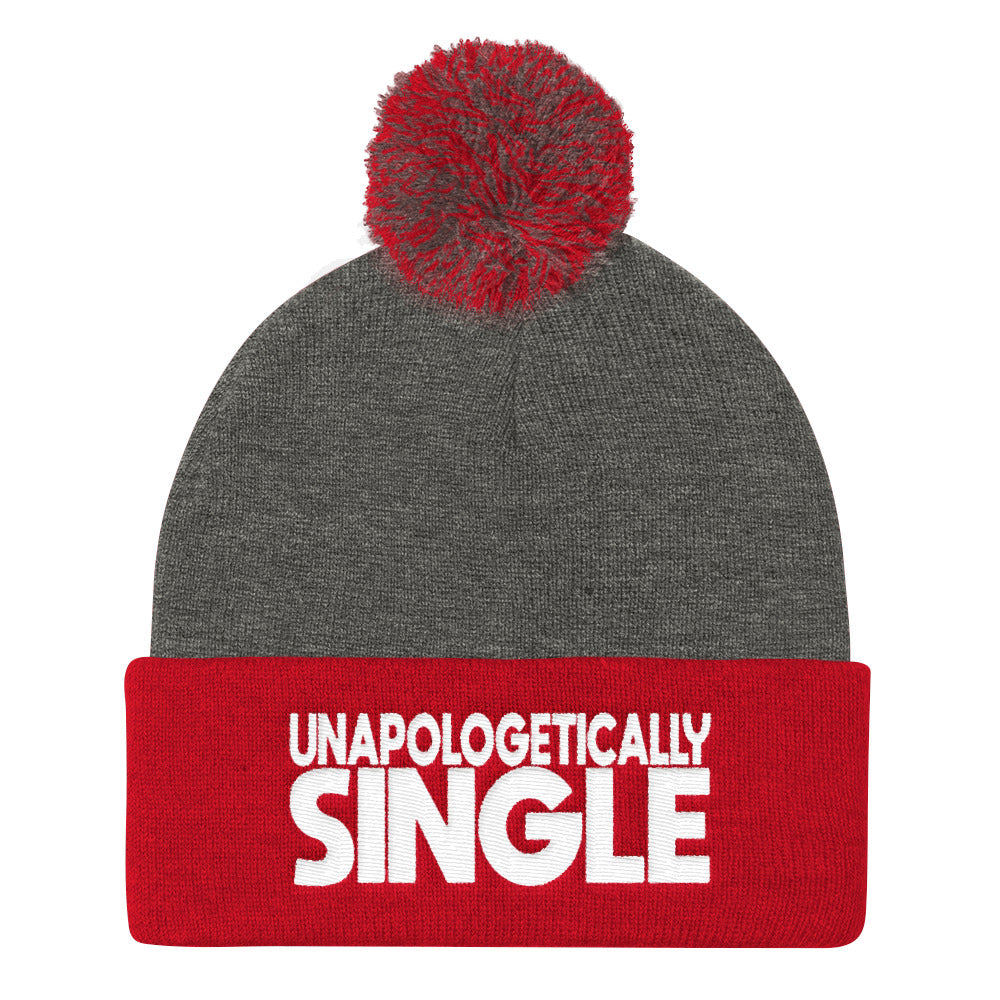 Unapologetically Single Pom Pom Knit Cap