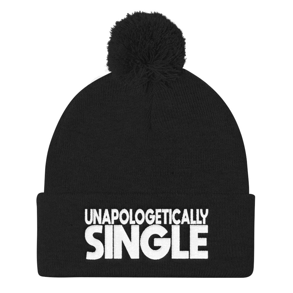 Unapologetically Single Pom Pom Knit Cap